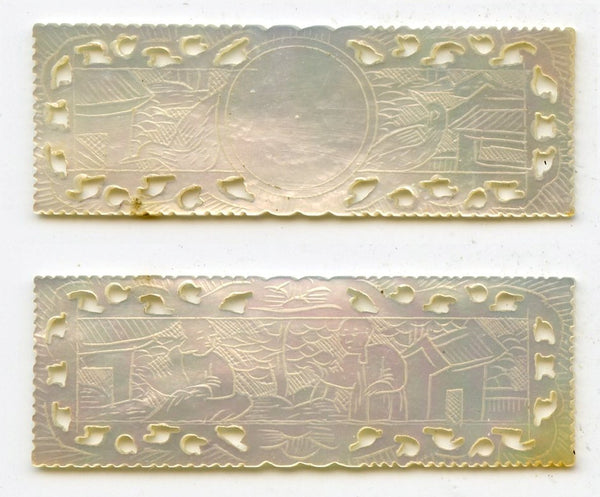 Rectangular mother-of-pearl gaming counter, S. China, 18th–early 20th century
