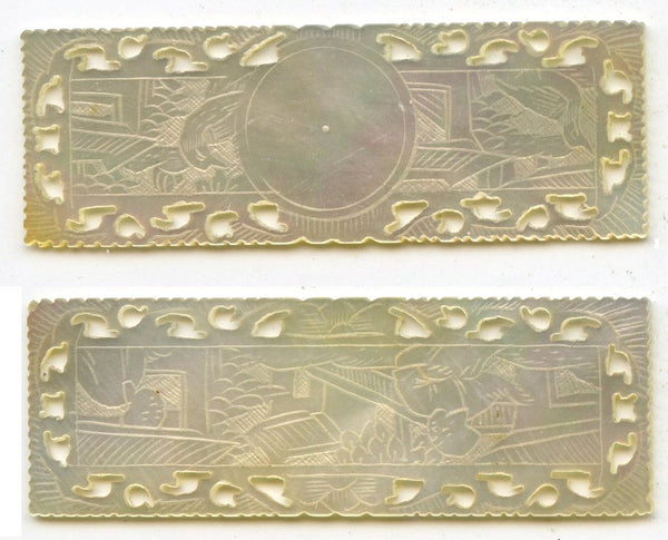 Rectangular mother-of-pearl gaming counter, S. China, 18th–early 20th century