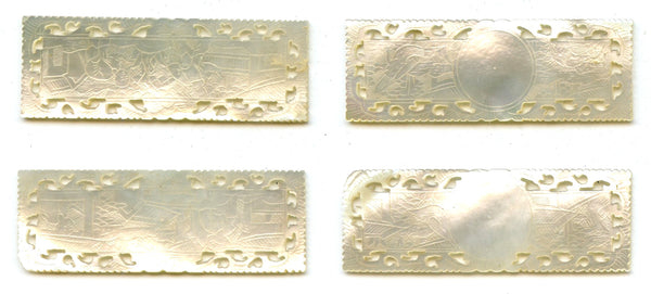 Lot of 2 Rectangular mother-of-pearl gaming counter, S. China, 18th–early 20th century