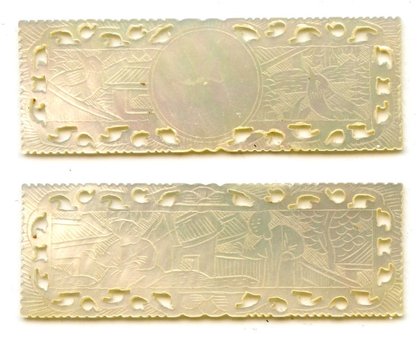 Rectangular mother-of-pearl gaming counter, S. China, 18th–early 20th century