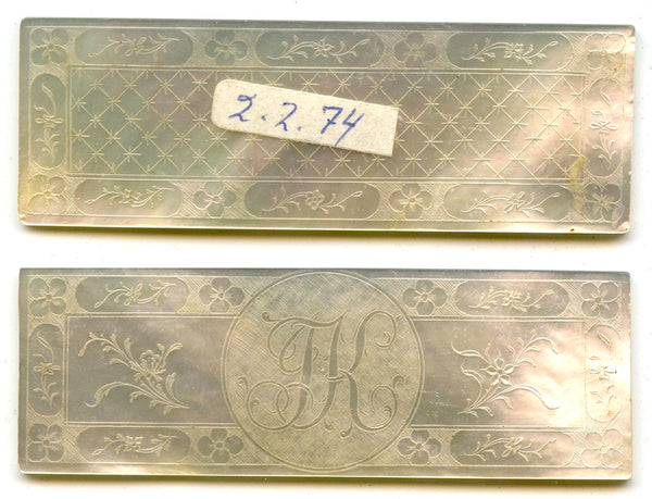 Rectangular mother-of-pearl gaming counter, S. China, 18th–early 20th century