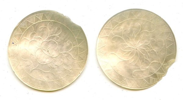 Round mother-of-pearl gaming counter, S. China, 18th–early 20th century