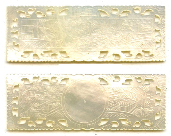 Rectangular mother-of-pearl gaming counter, S. China, 18th–early 20th century