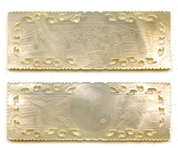 Rectangular mother-of-pearl gaming counter, S. China, 18th–early 20th century