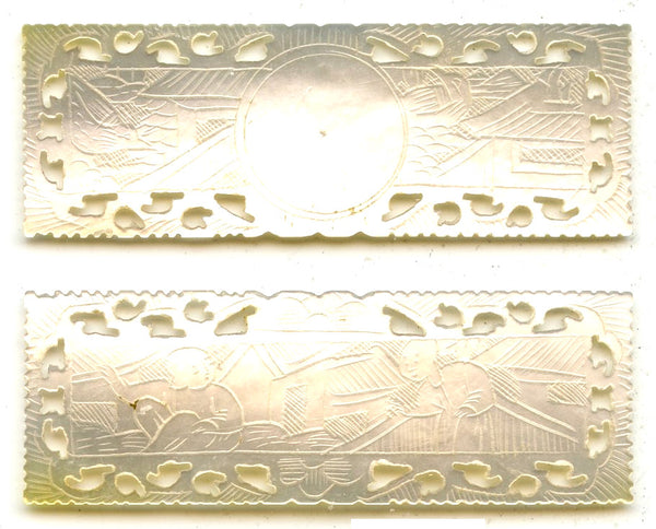 Rectangular mother-of-pearl gaming counter, S. China, 18th–early 20th century
