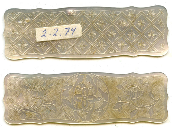 Rectangular mother-of-pearl gaming counter, S. China, 18th–early 20th century