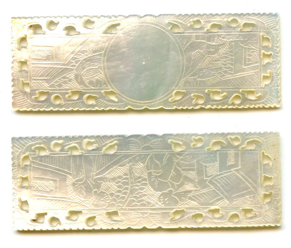 Rectangular mother-of-pearl gaming counter, S. China, 18th–early 20th century