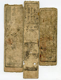 Lot of 3 authentic hansatsu paper money (clan note), 1600s-1860, Edo period Japan
