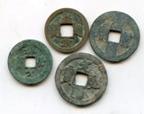 Lot of 4 various coins (2xmultiple cash, 2x1 cash), 11th-12th century, Northern Song, China