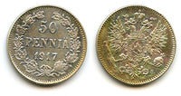 Silver 50 pennia, Nicholas II (1894-1917), 1917, Finland under Russian Empire