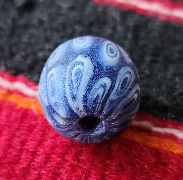 Rare primitive money - glass proto-coin bead, western Sumatra, c.600-1200 AD