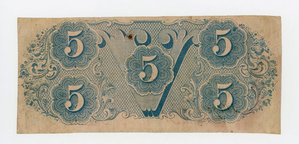 Civil War issue 5$, CSA (Confederate States of America), 1862, T-53, CR#382
