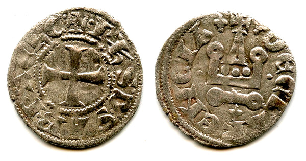 Silver denier tournois, Philip of Savoy (1301-1307), Crusader state - Principality of Achaea