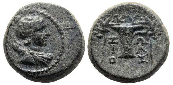 Lovely quality Ancient Greek AE16 naming Magistrate Zoilos, ca.165-100 BC, Kyme, Aeolis, Asia Minor