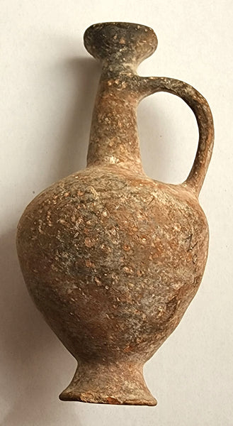 Authentic clay oil or perfume juglet, Herodian period, 40 BC-100 AD, Ancient Judaea