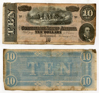 Last issue - 10$ Confederate States of America - 1864 (T-68)