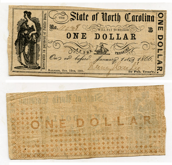 1$, State of North Carolina, civil war, Confederate States, Oct. 12, 1861