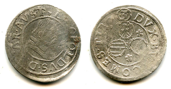Silver 3 kreutzer of Archduke Leopold V (1619-1625), Tyrol, Austria