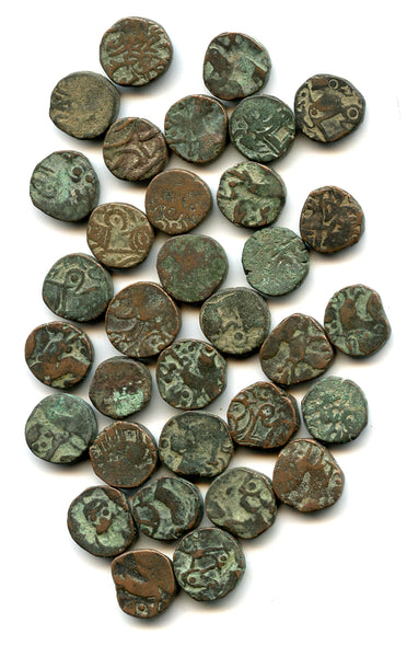 Lot of 33 various horseman jitals, 1100-1200's, Kangra Kingdom