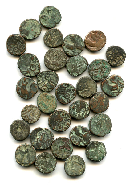 Lot of 30 various horseman jitals, 1100-1200's, Kangra Kingdom