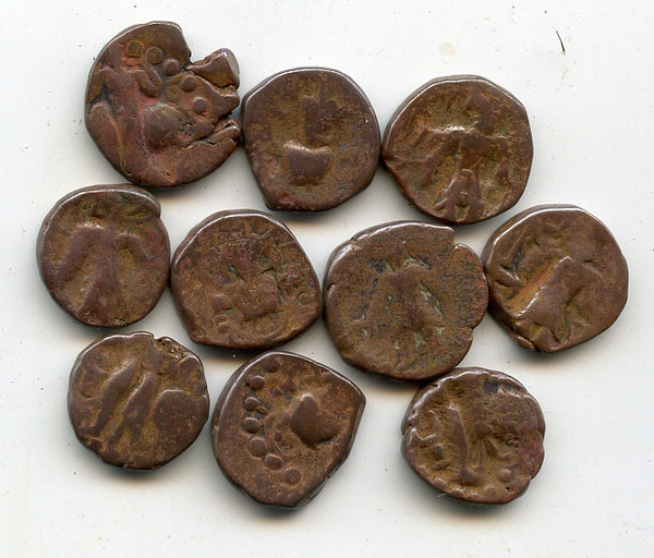 Lot of 10 staters, Vasu Deva II (c.250-300 AD) and later, Kushan Empire