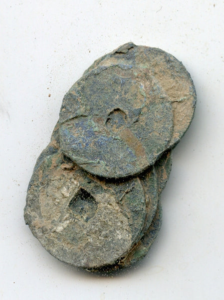 Nice original clump of 8 coins from 1500's, various rulers and rebels, Vietnam