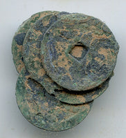 Nice original clump of 6 coins from 1500's, various rulers and rebels, Vietnam