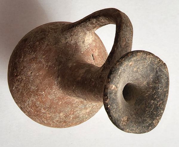 Authentic clay oil or perfume juglet, Herodian period, 40 BC-100 AD, Ancient Judaea