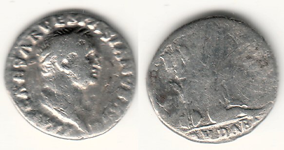 Rare IVDAEA silver denarius of Vespasian (69-79 AD)
