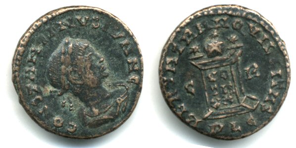 Rare (R5!) follis of Constantine II as Caesar (317-337 AD), Lyon, Roman Empire