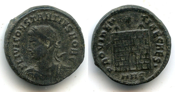 Camp-gate follis of Constantius II as Caesar (317-337 AD), Nicomedia, Roman Empire