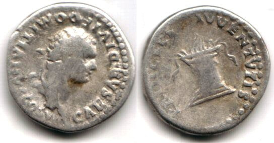 Scarce denarius w/altar rev., Domitian (81-96 AD), Rome, Roman Empire