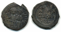 HUGE high quality follis of Justin II (565-578 AD), Constantinople mint, Byzantine Empire