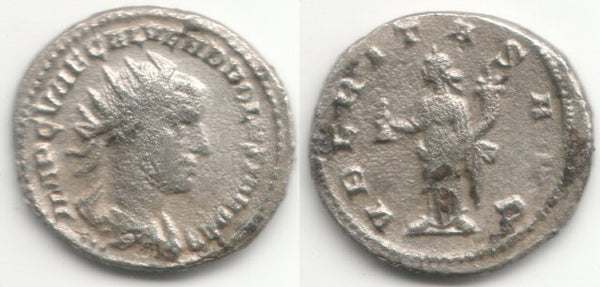 Rare AR antoninianus of Volusian (251-253 AD), Antioch mint, Roman Empire