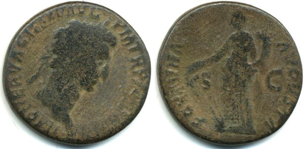 Unlisted sestertius of Nerva (96-98 AD), FORTVNA AVGVSTA (sic), Rome, Roman Empire