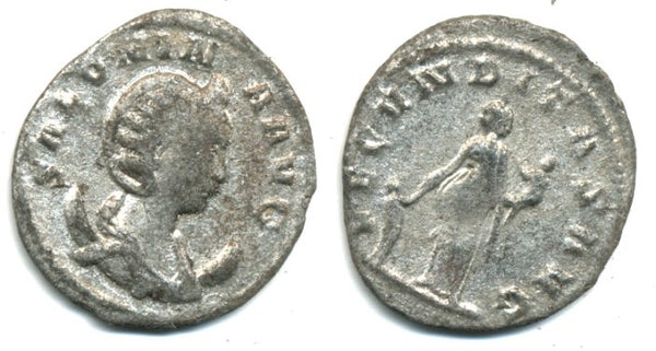 Silver antoninianus of Salonina, wife of Gallienus (253-268 AD), Rome, Roman Empire