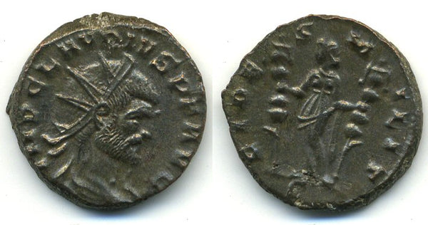 Silvered antoninianus of Claudius II (268-270 AD), Milan mint, Roman Empire - unique spelling error