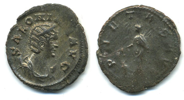 Rare type silvered antoninianus of Salonina, wife of Gallienus (253-168 AD)