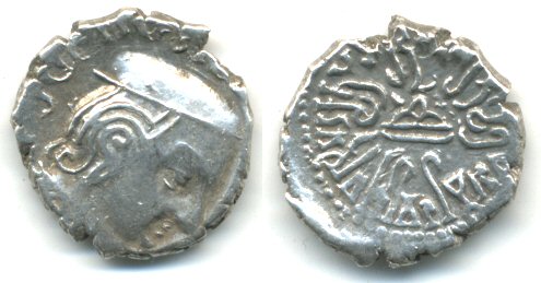 Indo-Sakas in Western India, silver drachm, Rudrasena II (255-278 AD) as Mahakshatrap, 259 AD