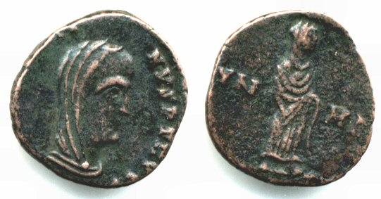 Rare barbarous commemorative AE4 of Constantine the Great, ca.347-348 AD