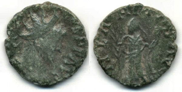 Ancient barbarous antoninianus of Tetricus I (ca.270-280 AD), HILARITAS, hoard coin from France
