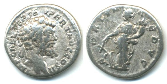 FORTVN REDVC silver denarius of Septimius Severus (193-211 AD), Emesa, Roman Empire(RIC 377)