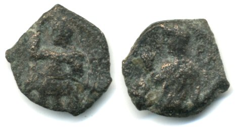 AE15 of Aretas IV (ca.9 BC - 40 AD) and Shaquilath, Nabatea (Meshorer 97)