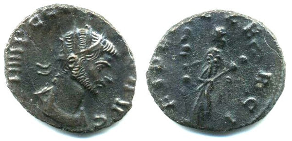 Nice bronze antoninianus of Claudius II (268-270 AD), FIDES EXERCI, Rome mint