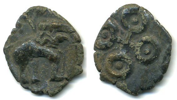 Potin karshapana, King Satakarni I/II, c.70-25 BC, Satavahana Empire, India