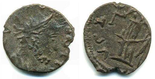 Barbarous antoninianus of Tetricus I (c.270-280 AD), PAX type, Roman Empire