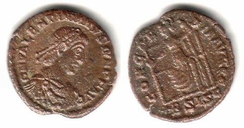 Rare type AE3 of Valentinian II (375-392), Siscia, Roman Empire