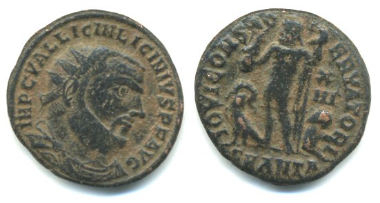 Scarce radiate follis of Licinius (308-324 AD), Antioch mint