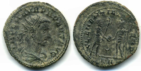 Rare antoninianus of Probus (276-282 AD), CLEMENTIA TEMP, Tripolis mint, Roman Empire