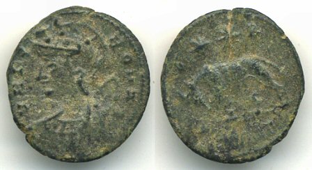Scarce VRBS ROMA commemorative AE3 (337-340 AD), Alexandria mint